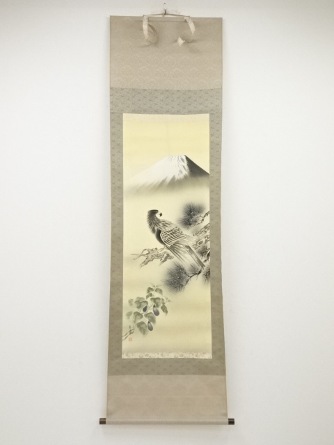 JAPANESE HANGING SCROLL / HAND PAINTED / Mt.FUJI